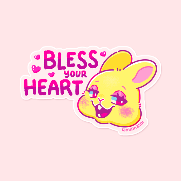 Bless Your Heart Bunny Vinyl Sticker