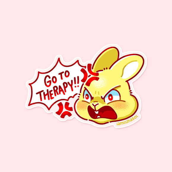 Go to Therapy Bunny Vinyl Sticker