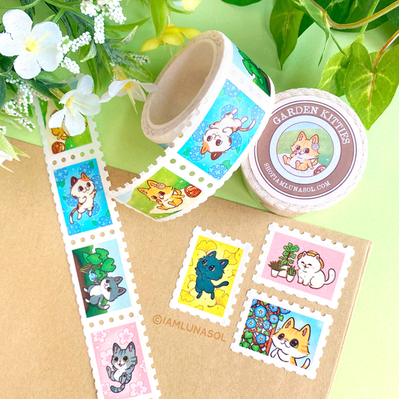 Garden Kitties Stamp Washi Tape