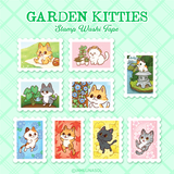 Garden Kitties Stamp Washi Tape