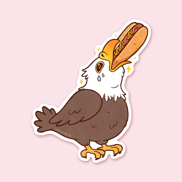 Hot Dog Eagle Sticker
