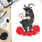 Black Phillip "Live Deliciously" Art Print