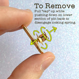 Gold Locking Pin Back