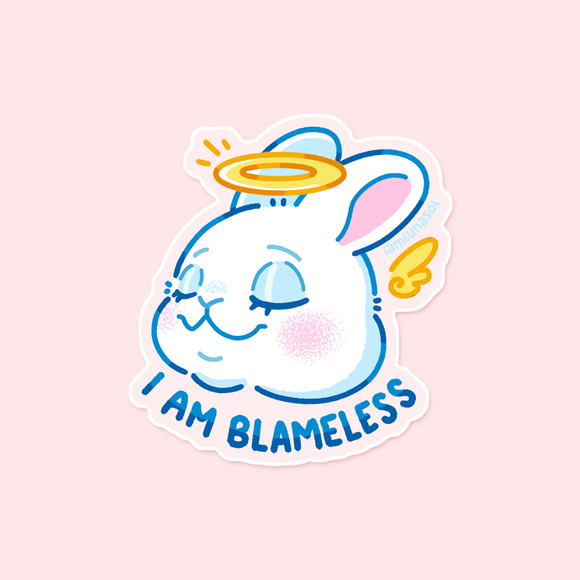 I Am Blameless Bunny Vinyl Sticker