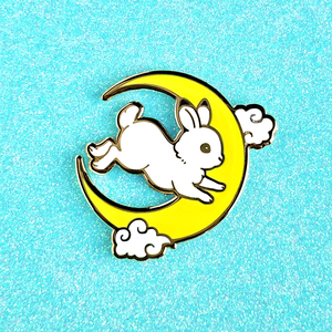 Leaping Moon Bunny Pin