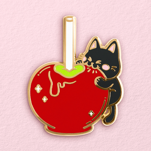 Candy Apple Cat Pin