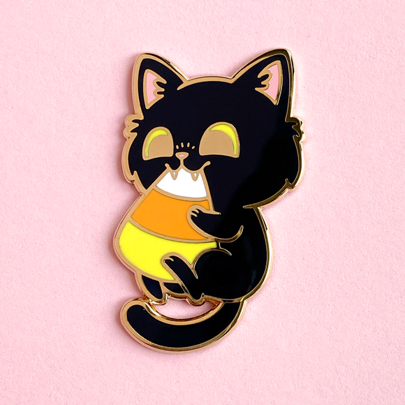 Candy Corn Cat Pin