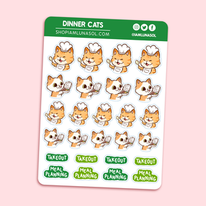 Dinner Cats Sticker Sheet