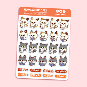 Homework Cats Sticker Sheet