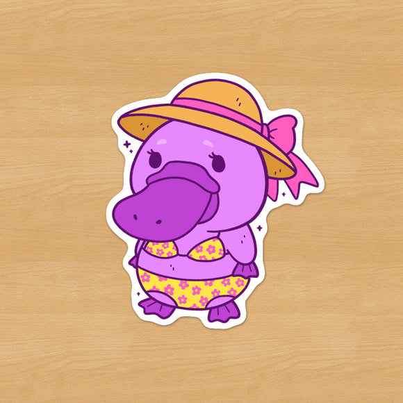 Purple Bikini Platypus Sticker