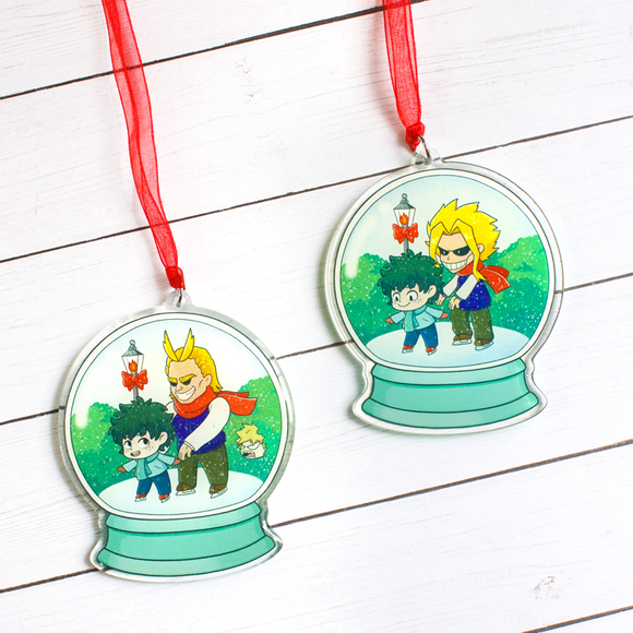 Skating With All Might Snow Globe Ornament