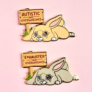 Overwhelmed Bunny Pins