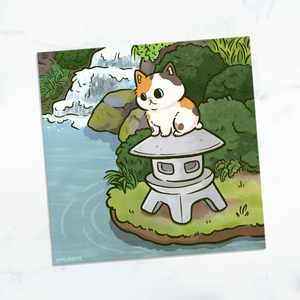 Zen Garden Cat Mini Print